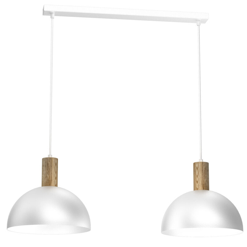 Żyrandol Luminex Handa White/wood x2