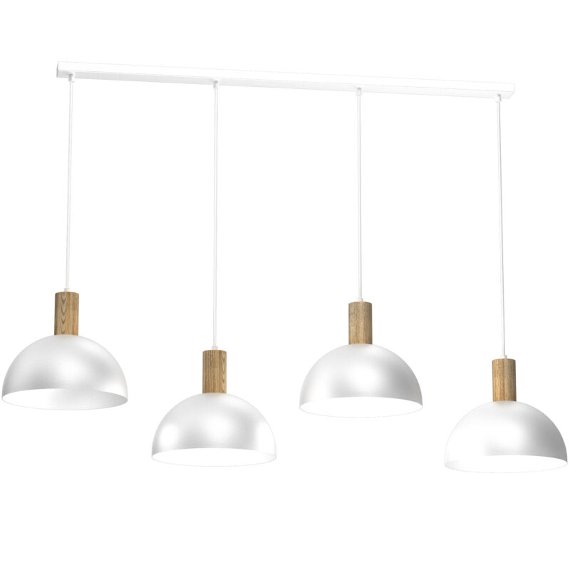 Żyrandol Luminex Handa White/wood x4