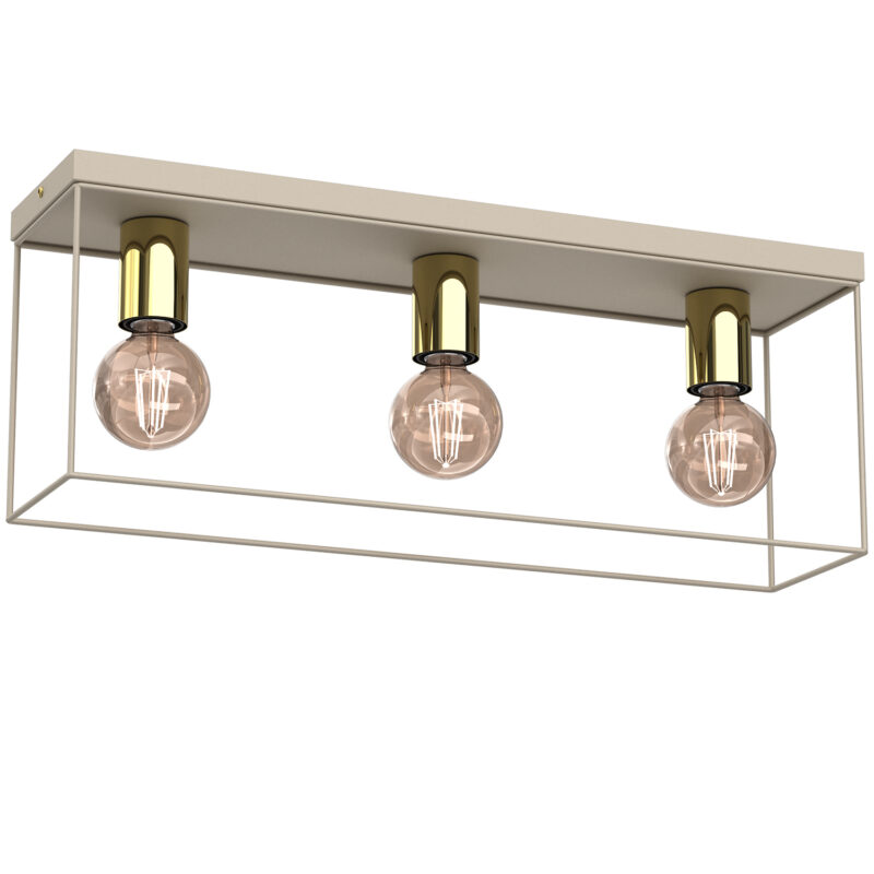 Plafon Luminex Homen Beige/gold x3