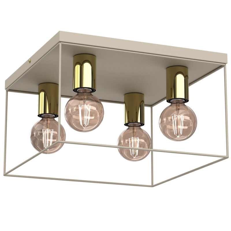 Plafon Luminex Homen Square Beige/gold x4