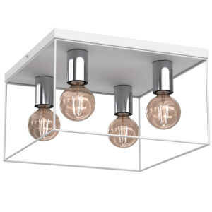 Plafon Luminex Homen Square White/chrome x4
