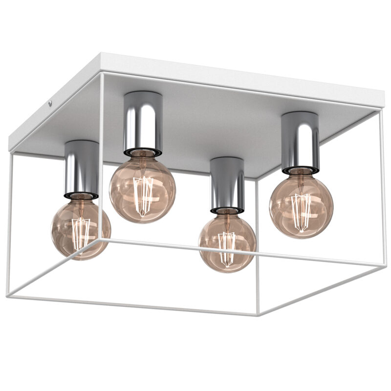 Plafon Luminex Homen Square White/chrome x4