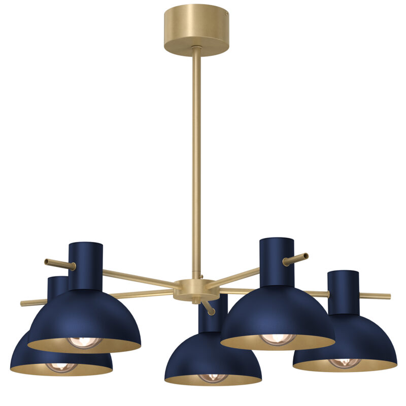 Żyrandol Luminex Estate Mini Dark-blue/gold x5