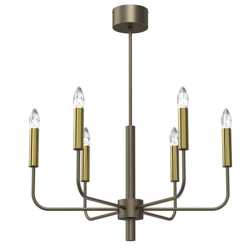 Żyrandol Luminex Akasya Titanium Gold/gold x6
