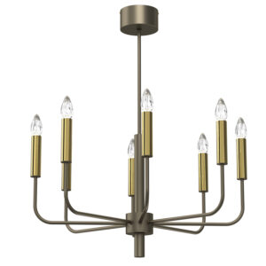 Żyrandol Luminex Akasya Titanium Gold/gold x8
