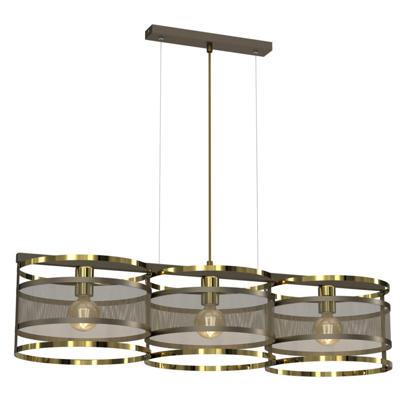Żyrandol Luminex Rim Titanium Gold/gold x3