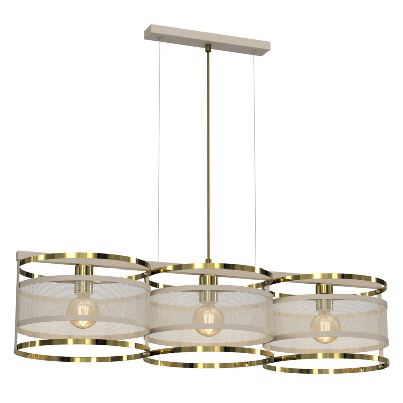 Żyrandol Luminex Rim Beige/gold x3