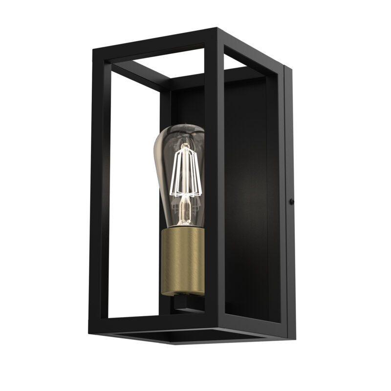 Kinkiet Luminex Frame Black/antic Brass x1