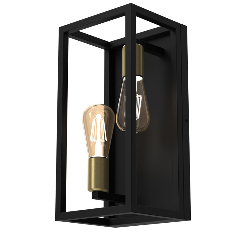 Kinkiet Luminex Frame Black/antic Brass x2