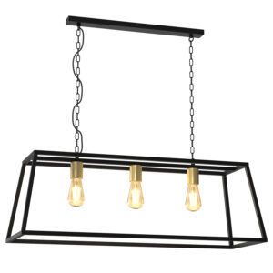 Żyrandol Luminex Frame Black/antic Brass x3
