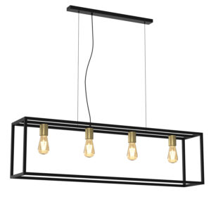 Żyrandol Luminex Frame Black/antic Brass x4