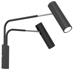 Kinkiet Luminex Axion Black/chrome x2