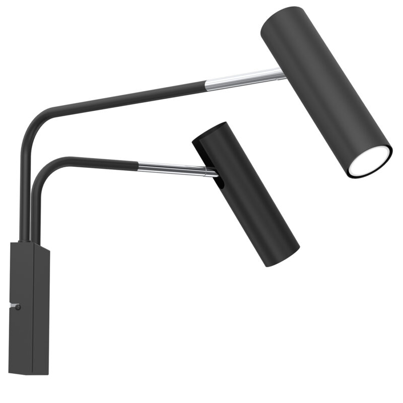 Kinkiet Luminex Axion Black/chrome x2