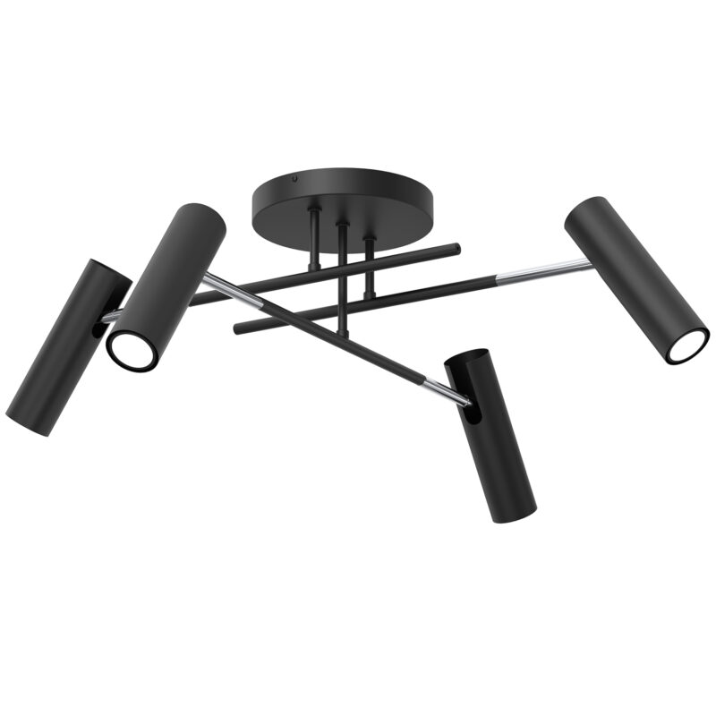 Plafon Luminex Prosty Axion Black/chrome x4