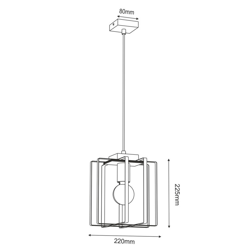 Żyrandol Luminex Kortez Black/wood x1 - obrazek 5