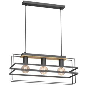 Żyrandol Luminex Kortez Black/wood x3