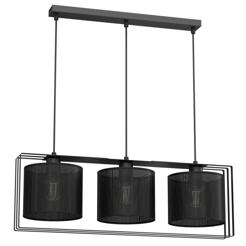 Żyrandol Luminex Coronado Black/loft Shade Black x3