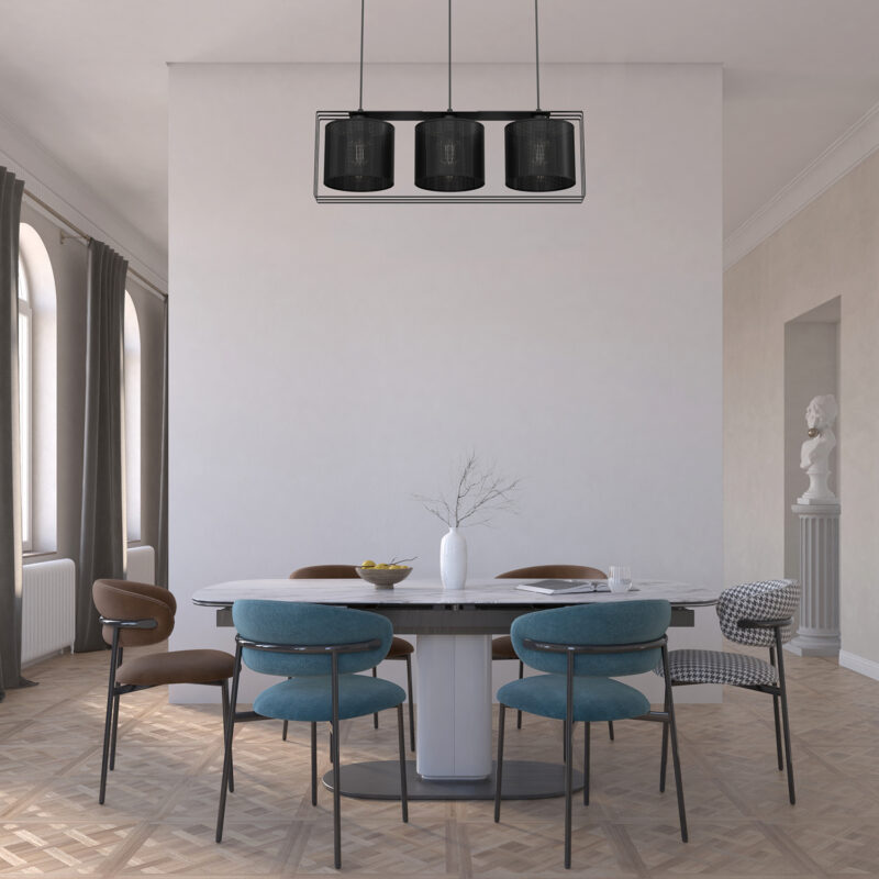 Żyrandol Luminex Coronado Black/loft Shade Black x3 - obrazek 4