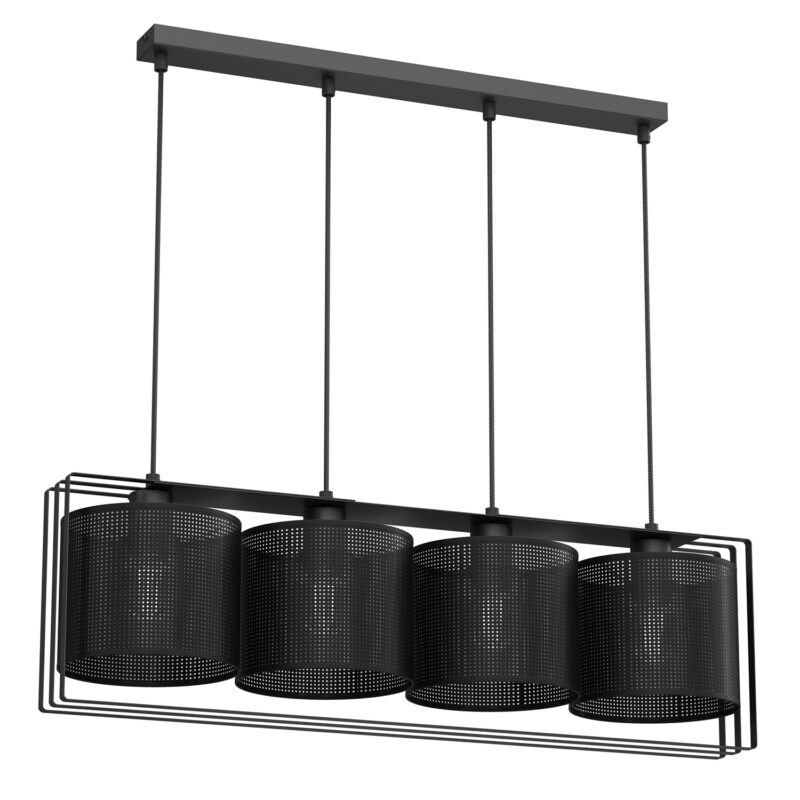 Żyrandol Luminex Coronado Black/loft Shade Black x4