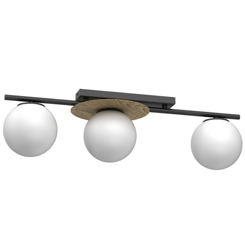 Plafon Luminex Orbital Black/wood Decor x3
