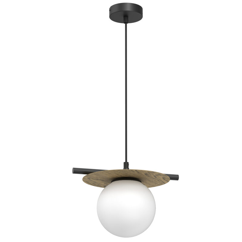 Żyrandol Luminex Orbital Black/wood Decor x1