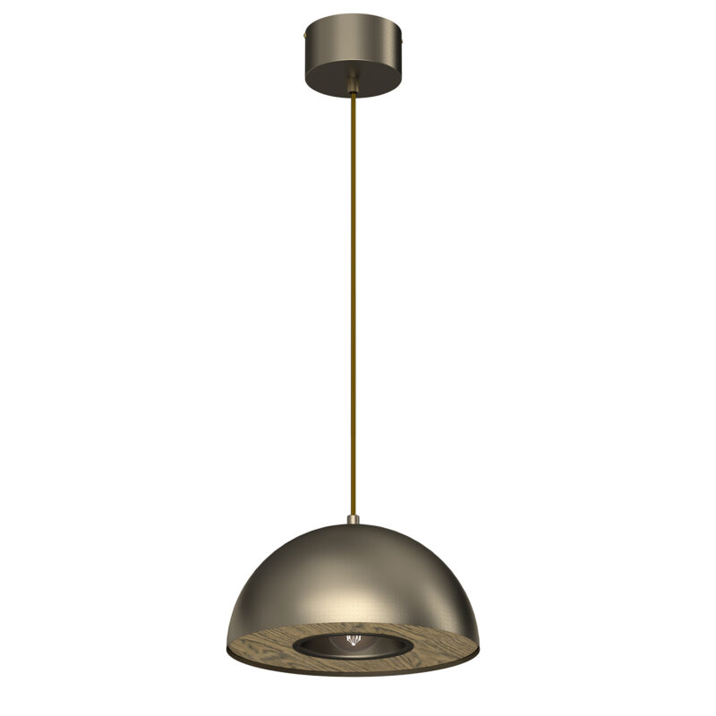 Żyrandol Luminex Elgund Dia 280 Titanium Gold/wood Decor x1