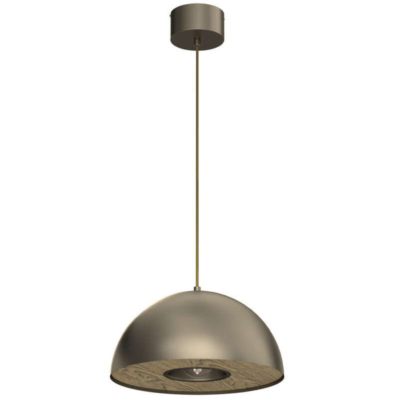 Żyrandol Luminex Elgund Dia 350 Titanium Gold/wood Decor x1