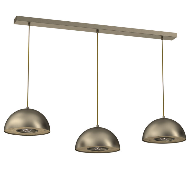 Żyrandol Luminex Listwa Elgund Dia 280 Titanium Gold/wood Decor x3