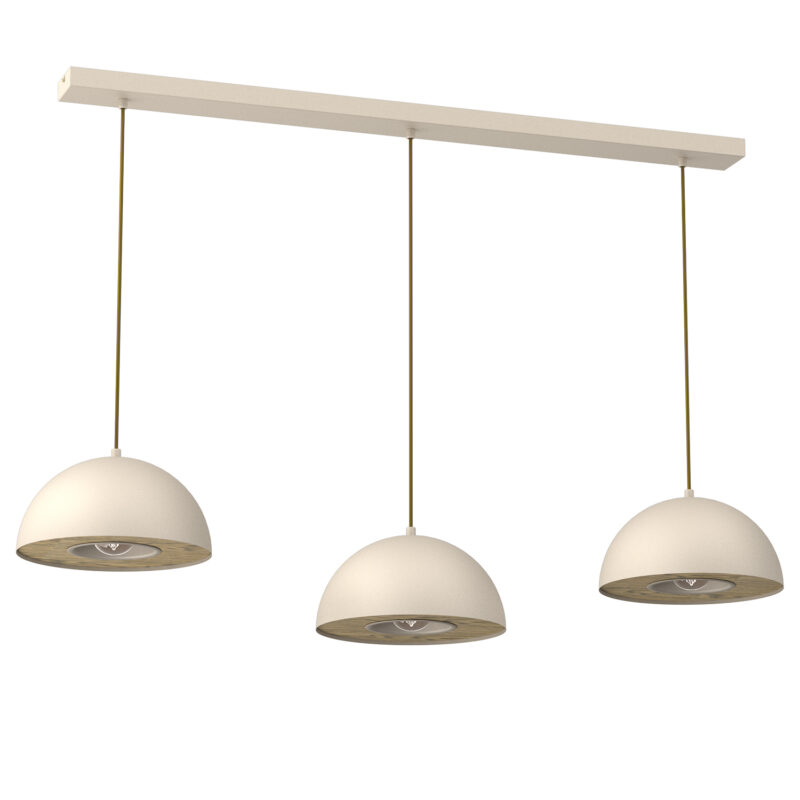 Żyrandol Luminex Listwa Elgund Dia 280 Beige/wood Decor x3