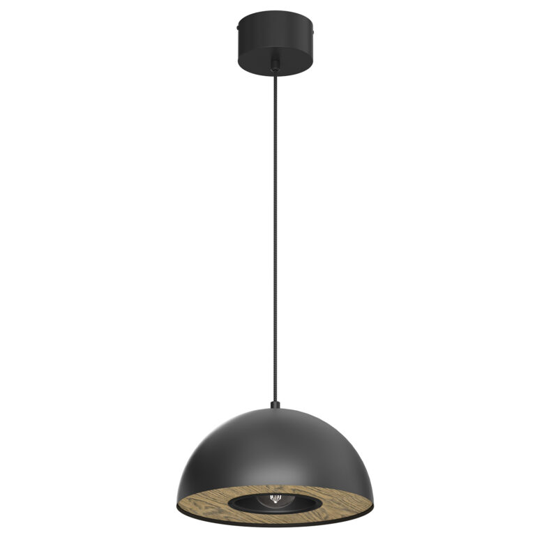 Żyrandol Luminex Elgund Dia 280 Black/wood Decor x1
