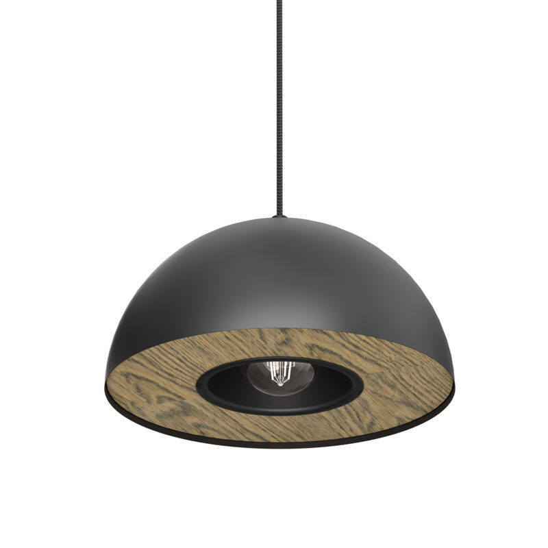 Żyrandol Luminex Elgund Dia 280 Black/wood Decor x1 - obrazek 3