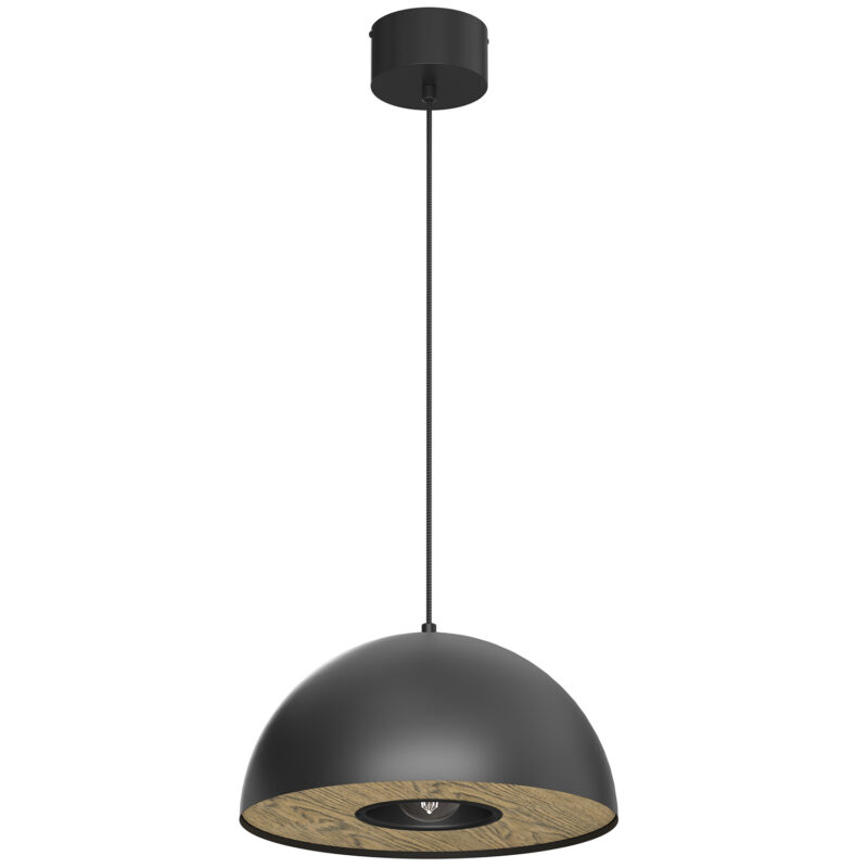 Żyrandol Luminex Elgund Dia 350 Black/wood Decor x1