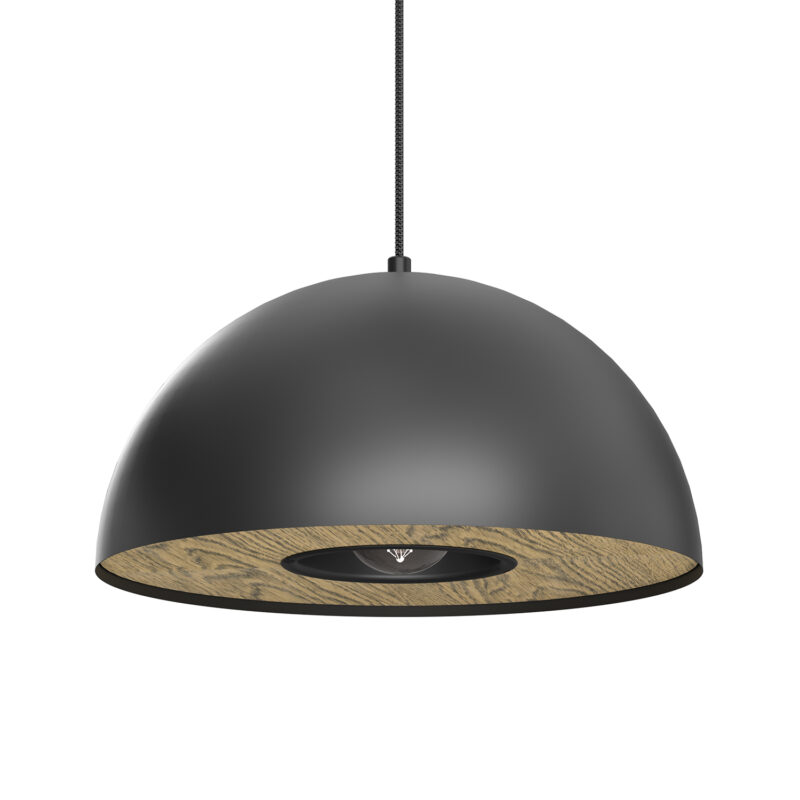 Żyrandol Luminex Elgund Dia 350 Black/wood Decor x1 - obrazek 3