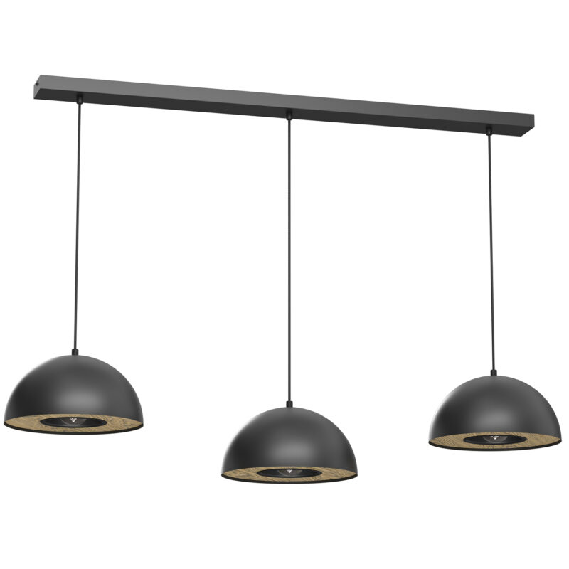 Żyrandol Luminex Listwa Elgund Dia 280 Black/wood Decor x3