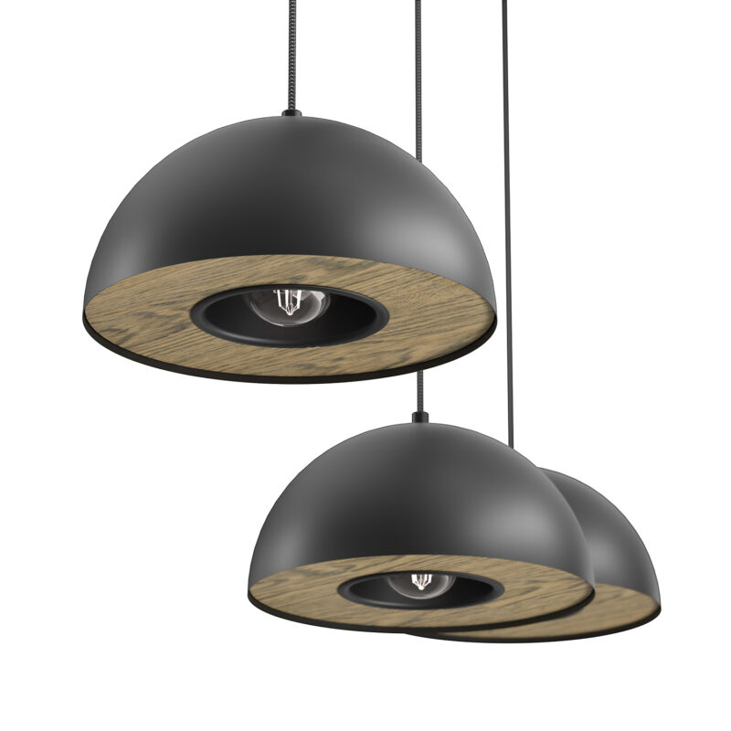 Żyrandol Luminex Listwa Elgund Dia 280 Black/wood Decor x3 - obrazek 3