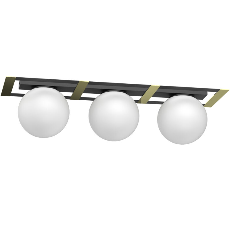 Plafon Luminex Satelit Flat Frame Black/gold x3
