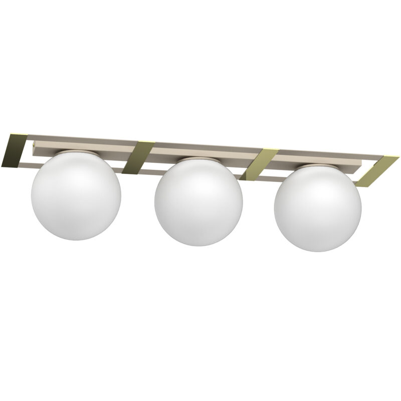 Plafon Luminex Satelit Flat Frame Beige/gold x3