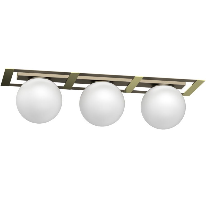 Plafon Luminex Satelit Flat Frame Titanium Gold/gold x3
