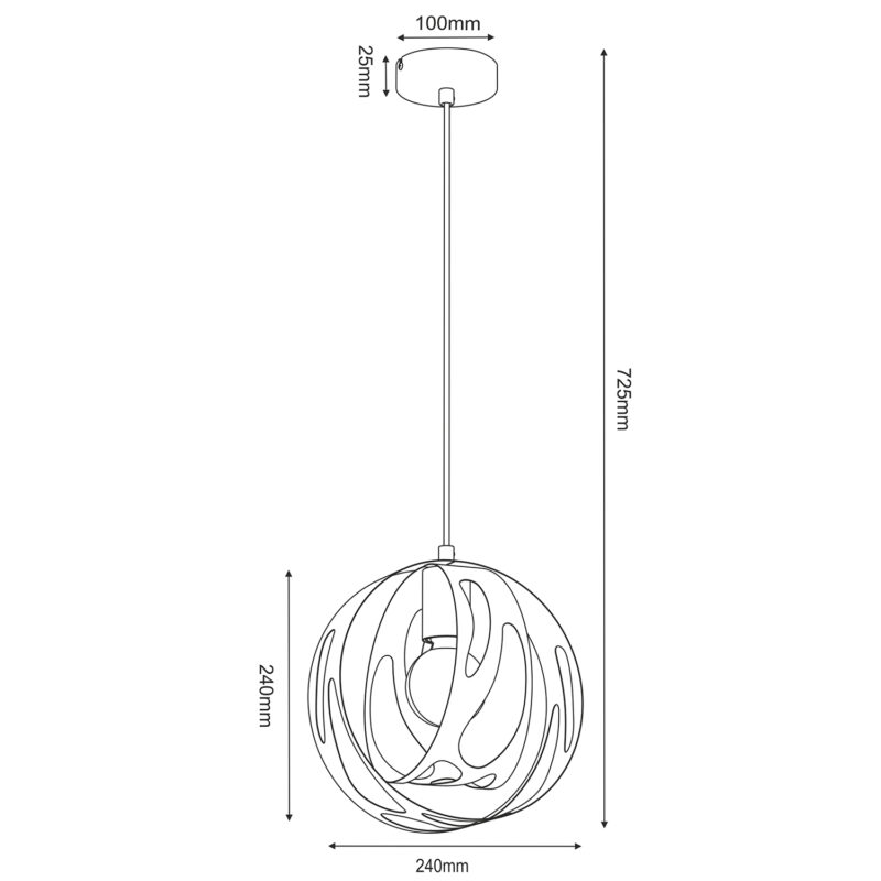 Żyrandol Luminex Agava Black x1 - obrazek 5