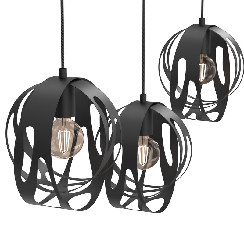 Żyrandol Luminex Agava Black x3 - obrazek 3