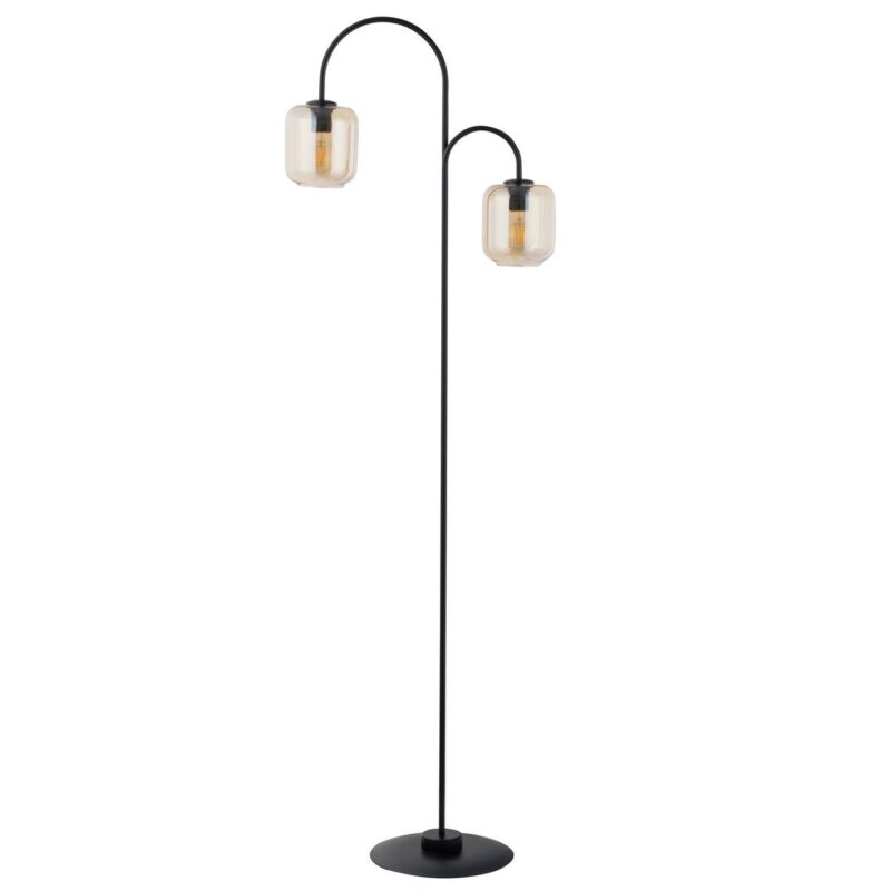 Lampa Podłogowa Sigma Shine Czarno/Bursztynowa x2
