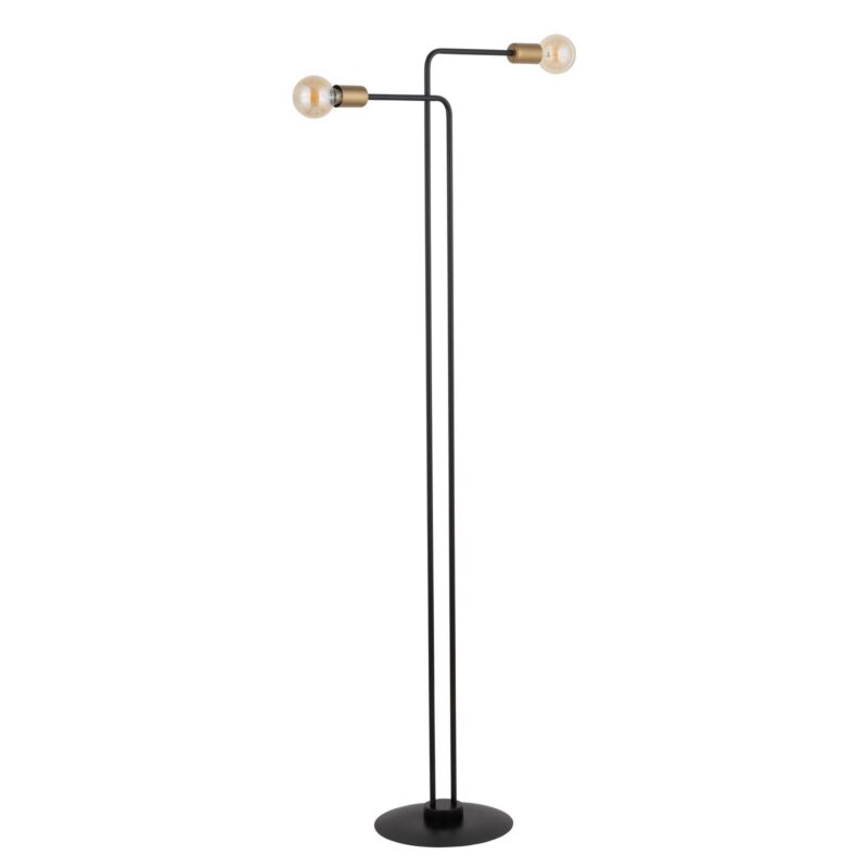 Lampa Podłogowa Sigma Gino Czarny Złoty x2