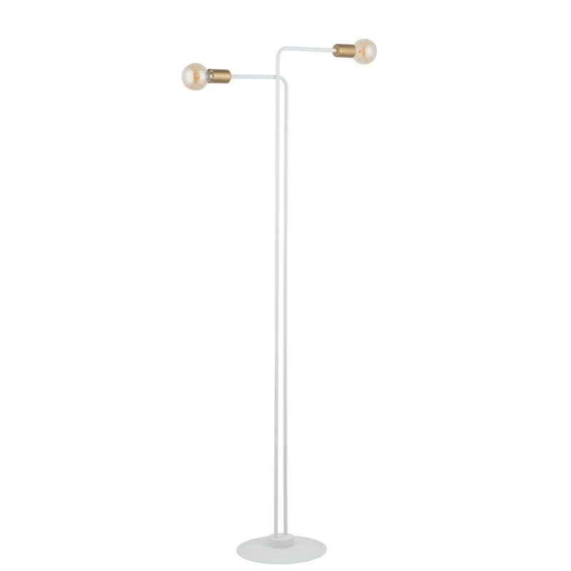Lampa Podłogowa Sigma Gino Biały Złoty x2