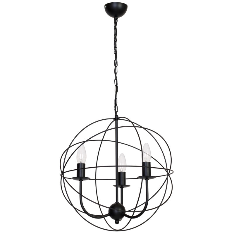 Żyrandol Luminex Globe black x3