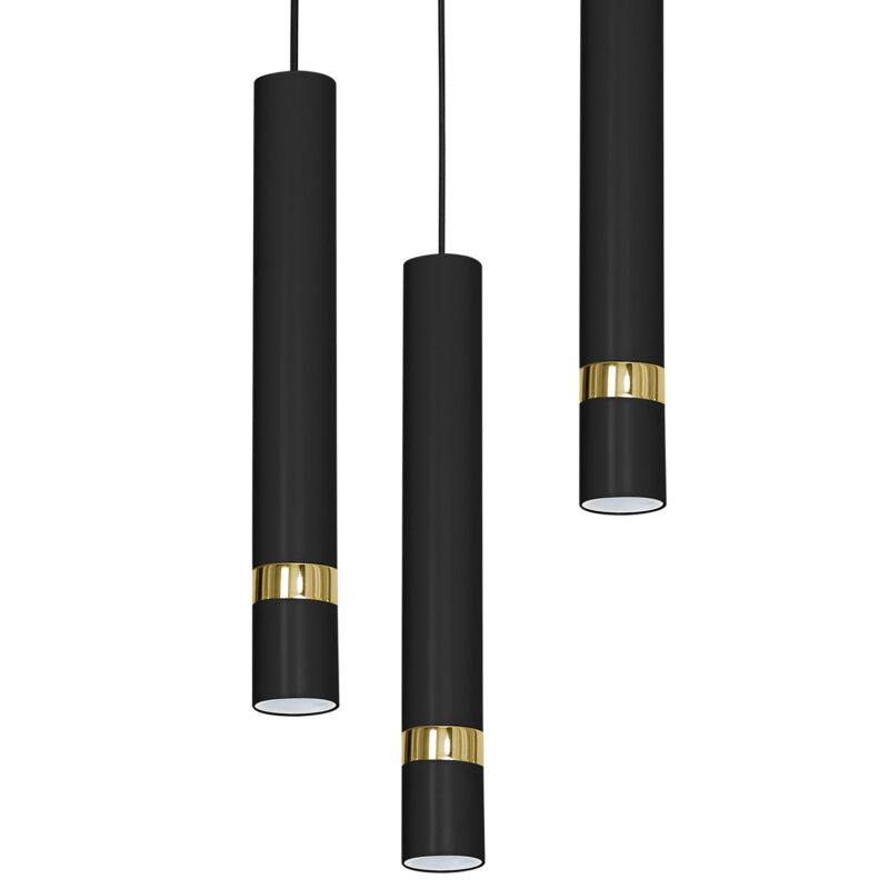 Żyrandol Luminex Reno czarno/złoty talerz x3 - obrazek 3