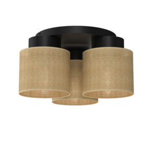Plafon Luminex Jute Black, Cylinder Shade x3