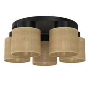 Plafon Luminex Jute Black, Cylinder Shade x5