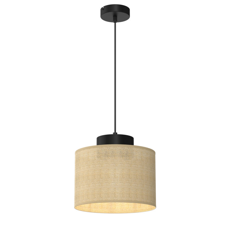 Żyrandol Luminex Jute Black, Cylinder Shade Dia 250, H 170