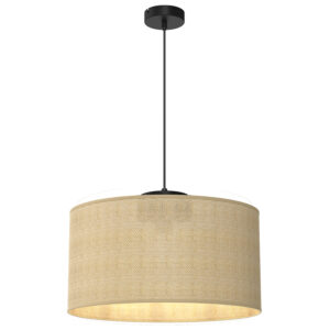 Żyrandol Luminex Jute Black, Cylinder Shade Dia 400, H 200