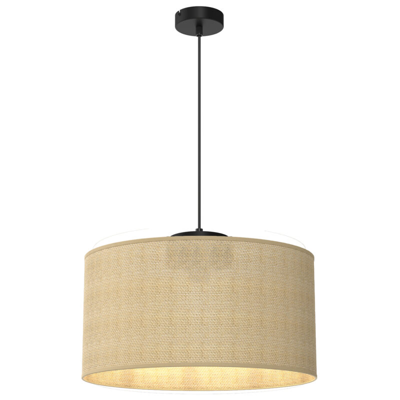 Żyrandol Luminex Jute Black, Cylinder Shade Dia 400, H 200